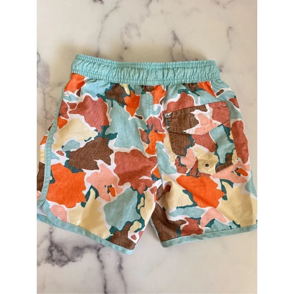 Art class 6/7 small ocean reef camo swim trunks camouflage little boys blue oran